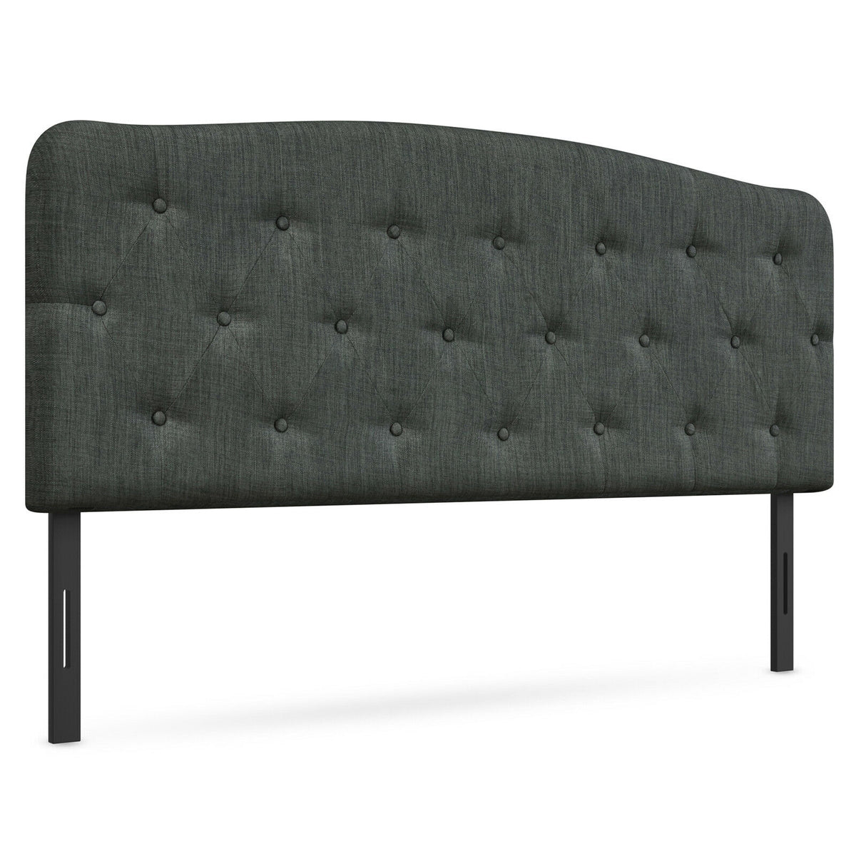 Faux Linen Headboard with Adjustable Heights-Dark Gray-Headboards-DECOROLALA
