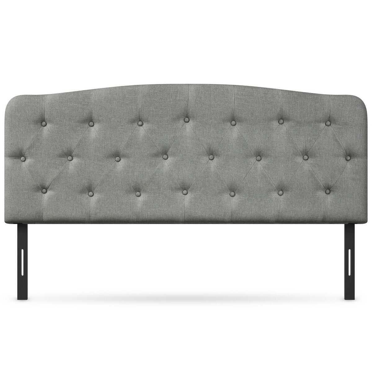 Faux Linen Headboard with Adjustable Heights-Light Gray-Headboards-DECOROLALA