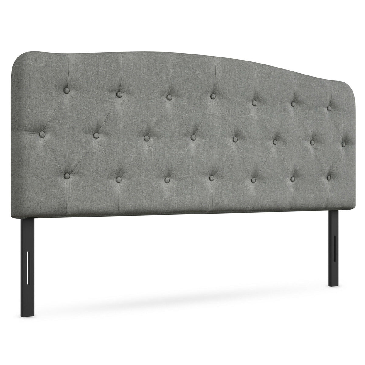Faux Linen Headboard with Adjustable Heights-Light Gray-Headboards-DECOROLALA