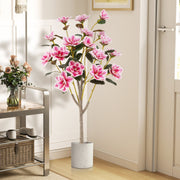 Faux Wedding Flower Plant with Elegant PEVA Leaves and Multi-branch Trunks-Pink-Artificial Plants-DECOROLALA