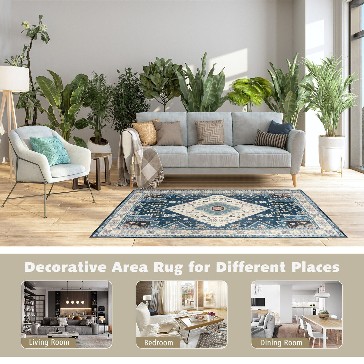 Faux Wool Fabric Area Rugs Doormat-S-Rugs-DECOROLALA