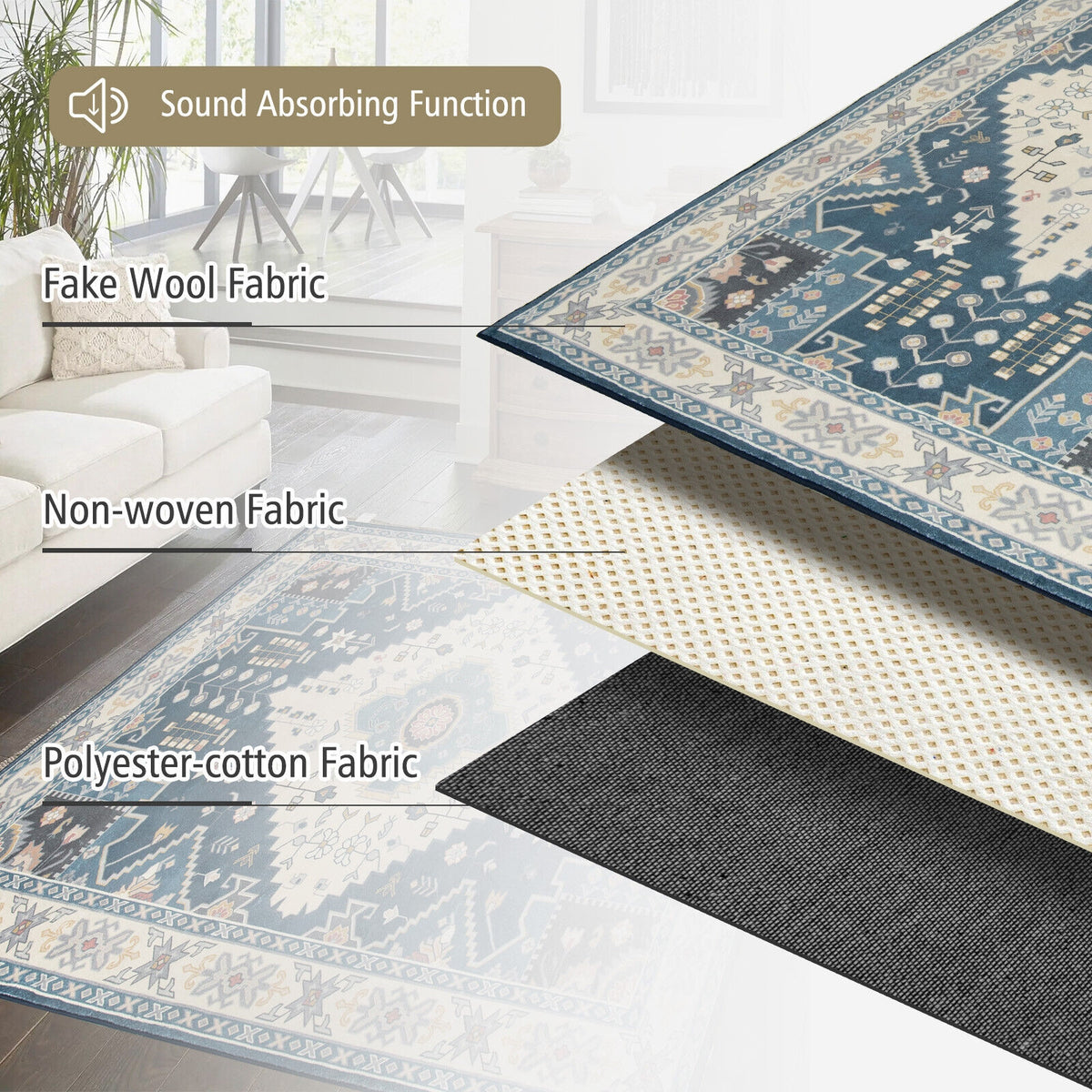 Faux Wool Fabric Area Rugs Doormat-S-Rugs-DECOROLALA