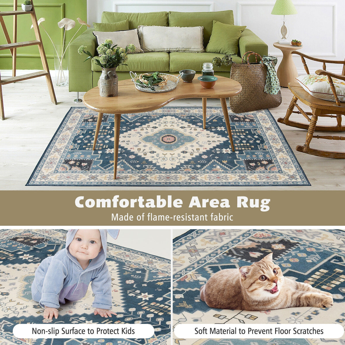 Faux Wool Fabric Area Rugs Doormat-S-Rugs-DECOROLALA
