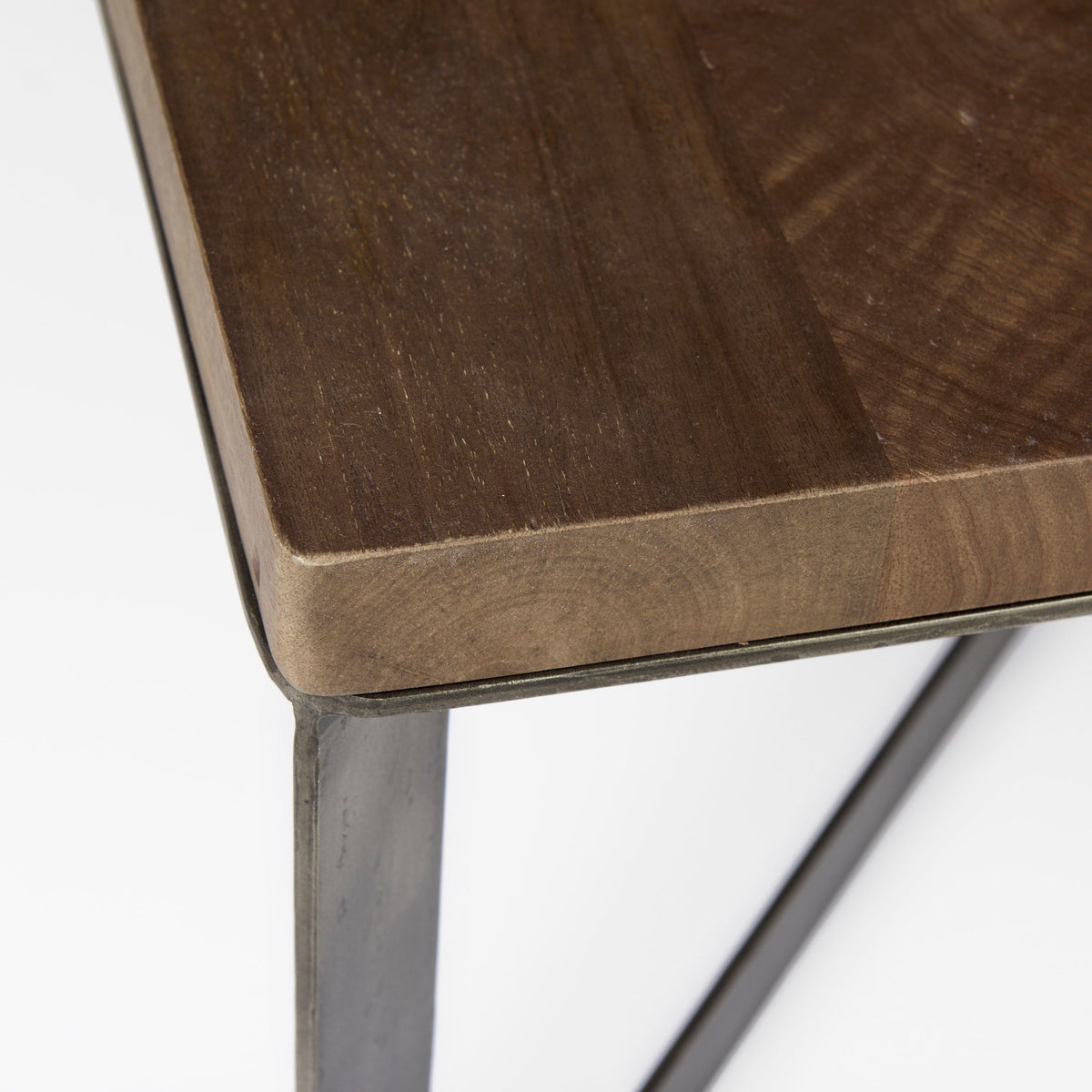 Faye 34L x 34W x 17H Finished Wood W/Gold Metal Base Square Coffee Table-Coffee Tables-DECOROLALA