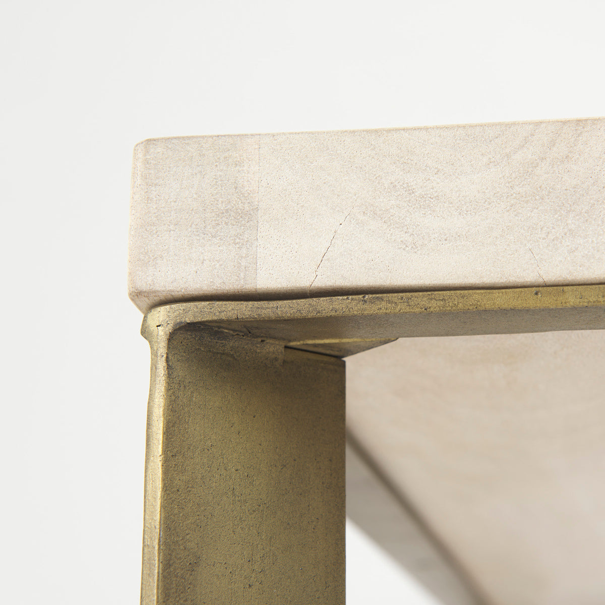 Faye 34L x 34W x 17H Finished Wood W/Gold Metal Base Square Coffee Table-Coffee Tables-DECOROLALA