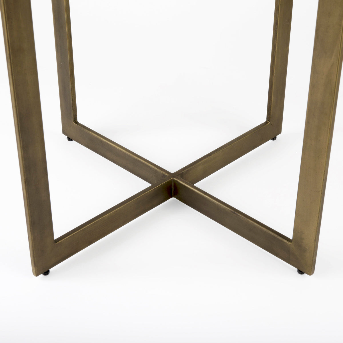 Faye 48"L x 48"W Square Dining Table | Modern | Wood & Antique Gold Metal | Seats 4-Dining Tables-DECOROLALA