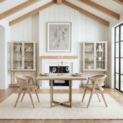Faye 48"L x 48"W Square Dining Table | Modern | Wood & Antique Gold Metal | Seats 4-Dining Tables-DECOROLALA