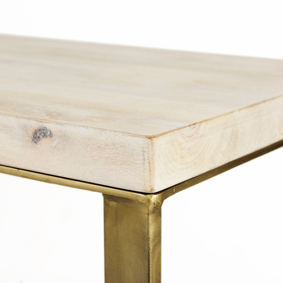Faye 50L x 15W x 30H Finished Wood W/Gold Metal Base Console Table-Console Tables-DECOROLALA
