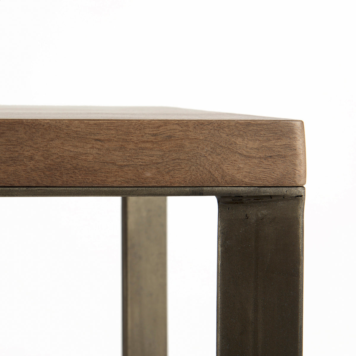 Faye 50L x 15W x 30H Finished Wood W/Gold Metal Base Console Table-Console Tables-DECOROLALA
