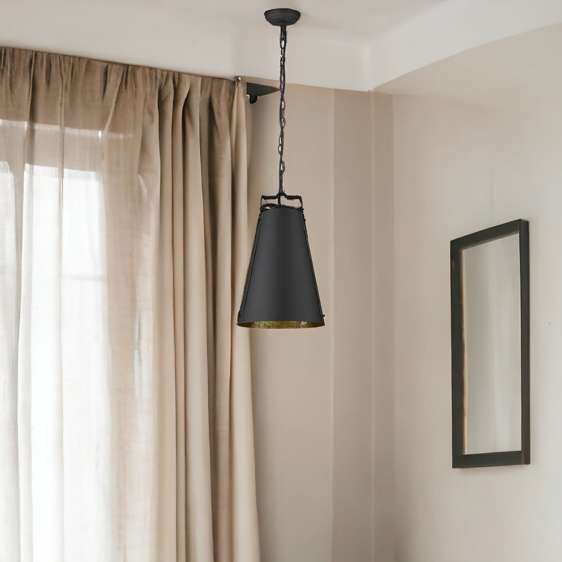 Faza 1-Light Matte Black Pendant-Pendants-Hanging Lights-DECOROLALA