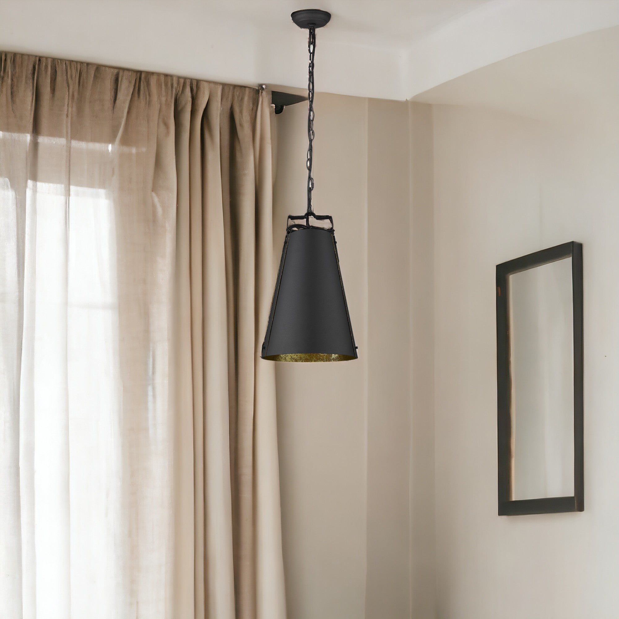 Faza 1-Light Matte Black Pendant-Pendants-Hanging Lights-DECOROLALA