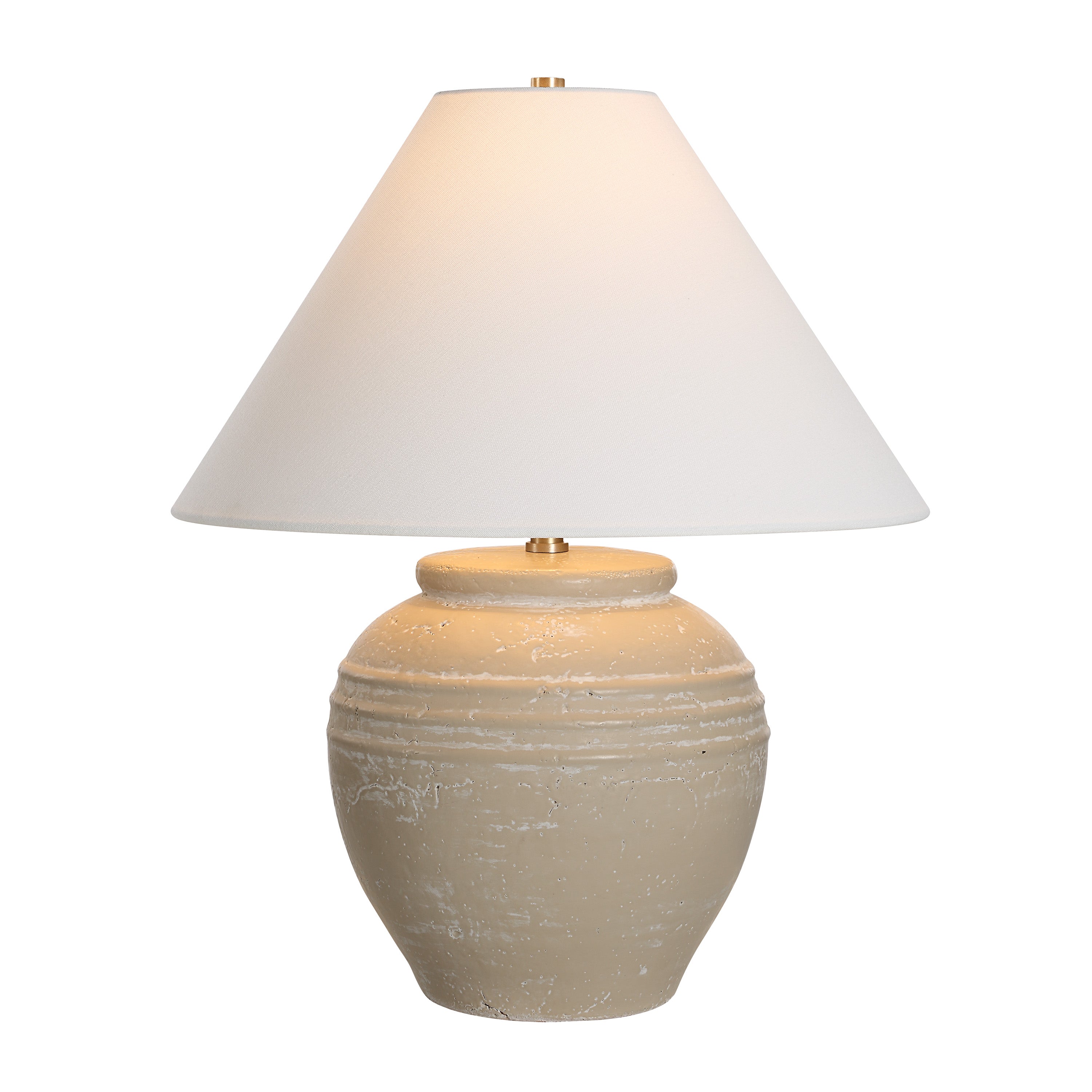Fela 21" Table Lamp, Ceramic Base, Beige-Table Lamp-DECOROLALA