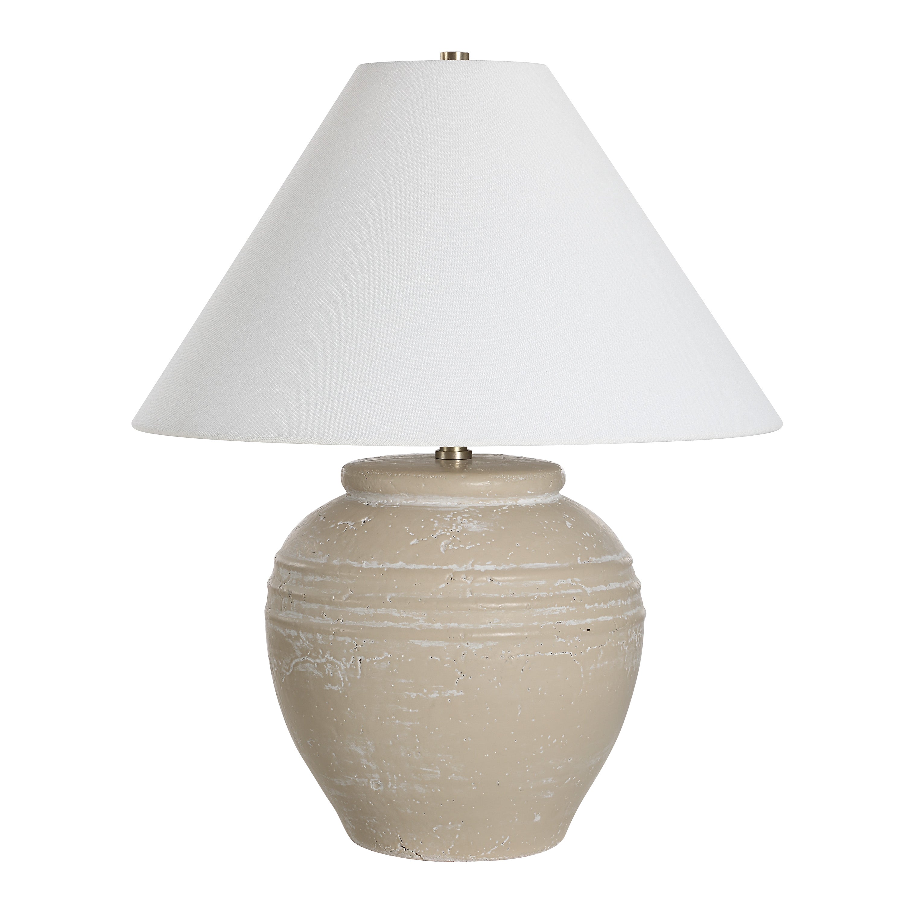 Fela 21" Table Lamp, Ceramic Base, Beige-Table Lamp-DECOROLALA