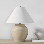 Fela 21" Table Lamp, Ceramic Base, Beige-Table Lamps-DECOROLALA