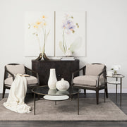Felicity 15.8L X 15.8W X 22.5H Glass Top W/ White Marble Shelf and Antique Gold Base End/Side Table-End and Side Tables-DECOROLALA