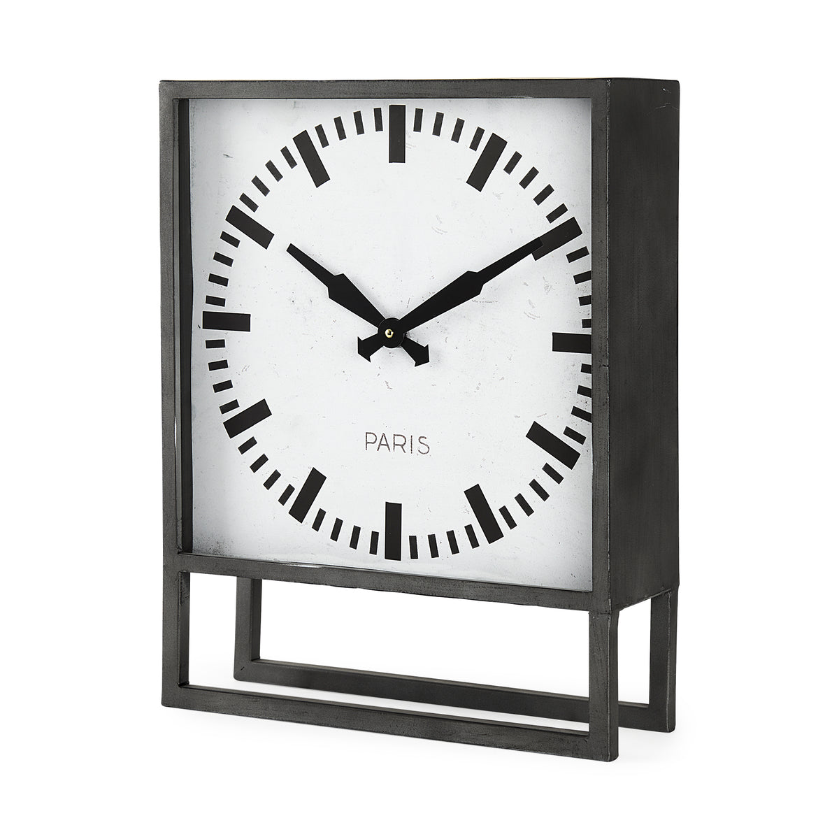 Felix Gray Metal Square Table Clock-Table Clocks-DECOROLALA