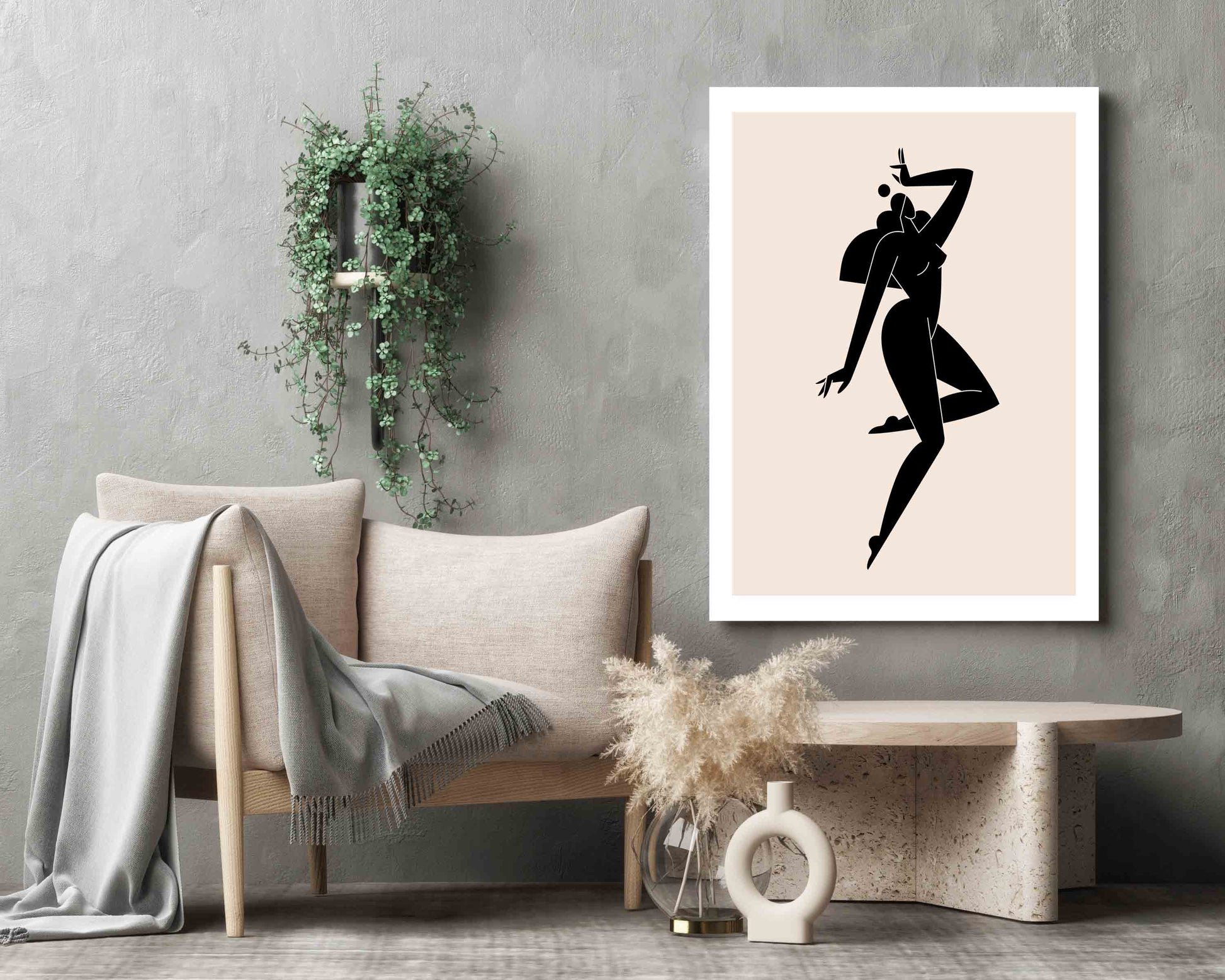 Female Silhouette Abstract Canvas Art 36x48-Wall Art-DECOROLALA