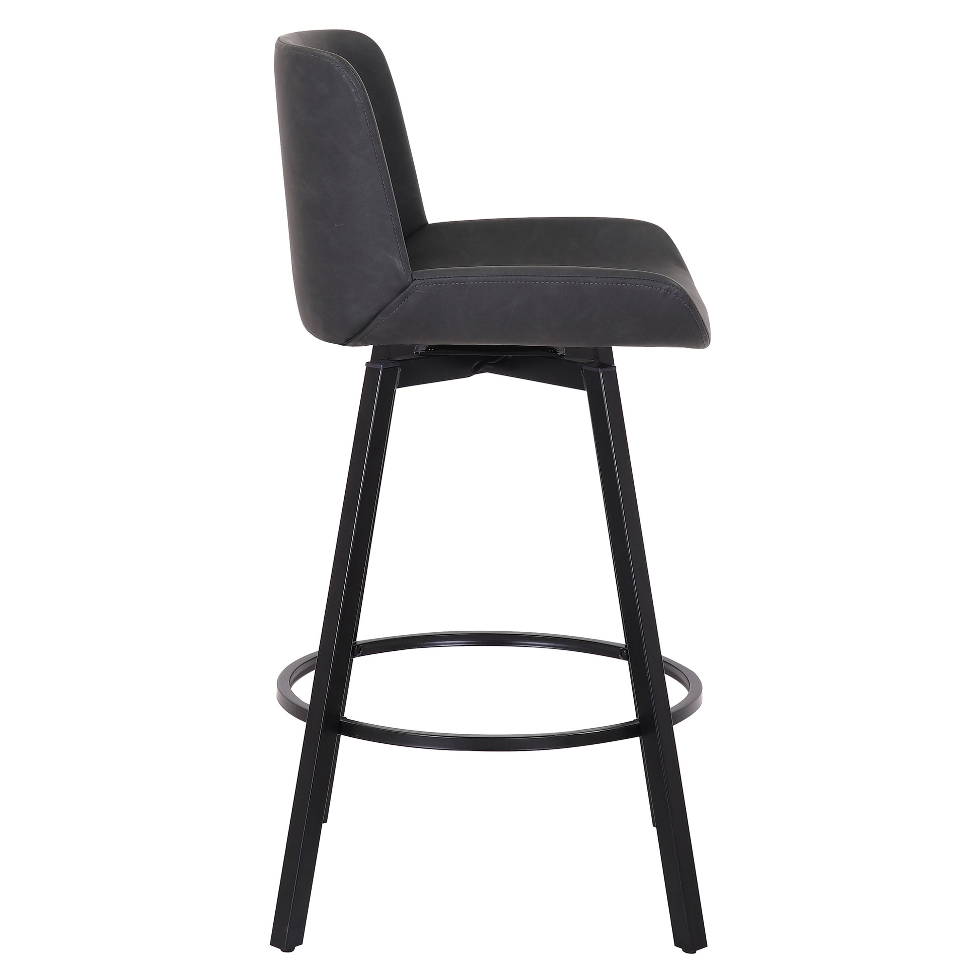 Fern 26" Counter Stool - Charcoal PU Leather-DECOROLALA