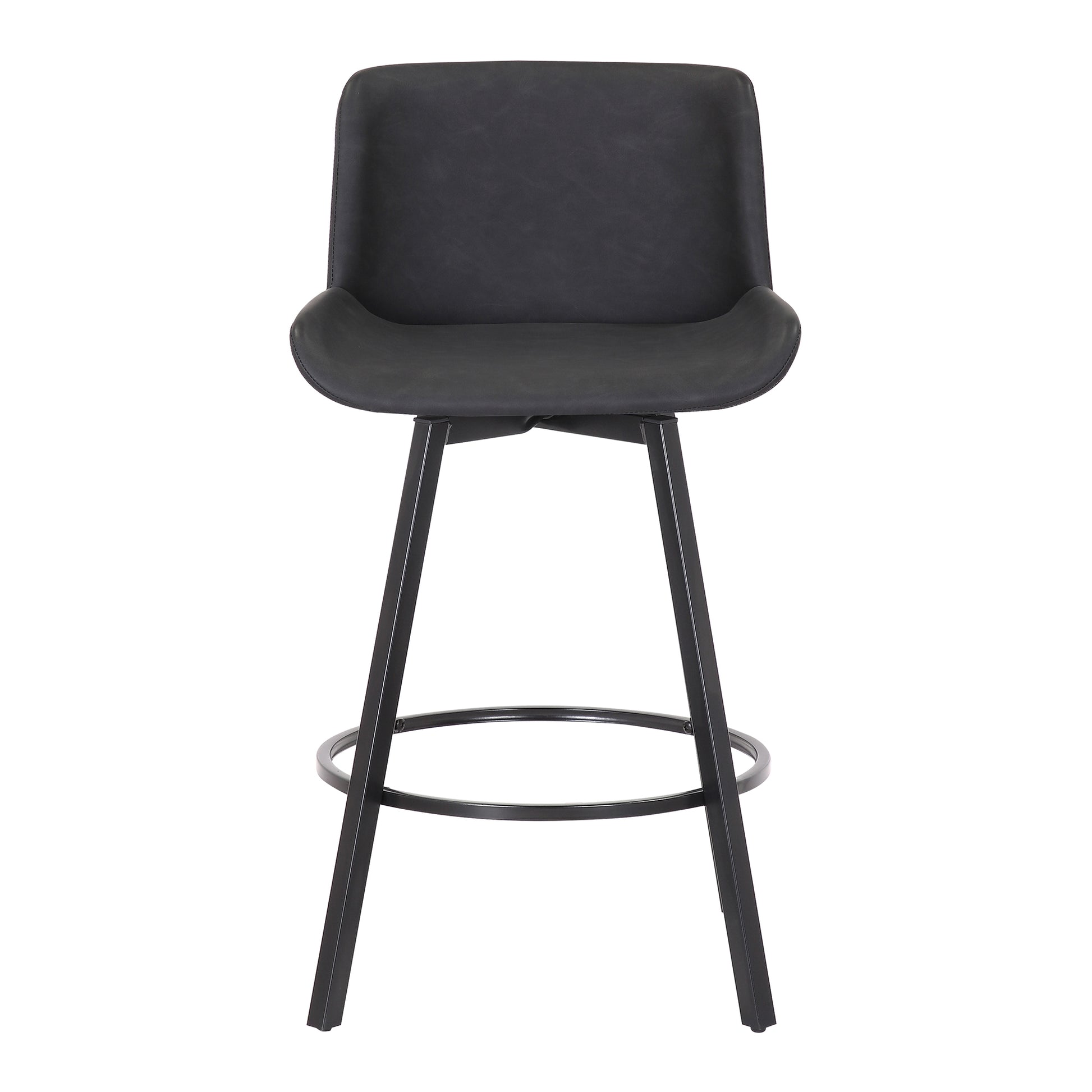 Fern 26" Counter Stool - Charcoal PU Leather-DECOROLALA