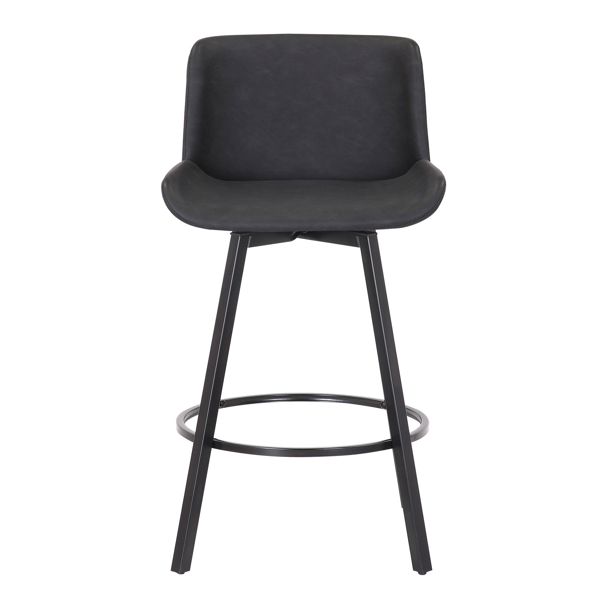 Fern 26" Counter Stool - Charcoal PU Leather-DECOROLALA