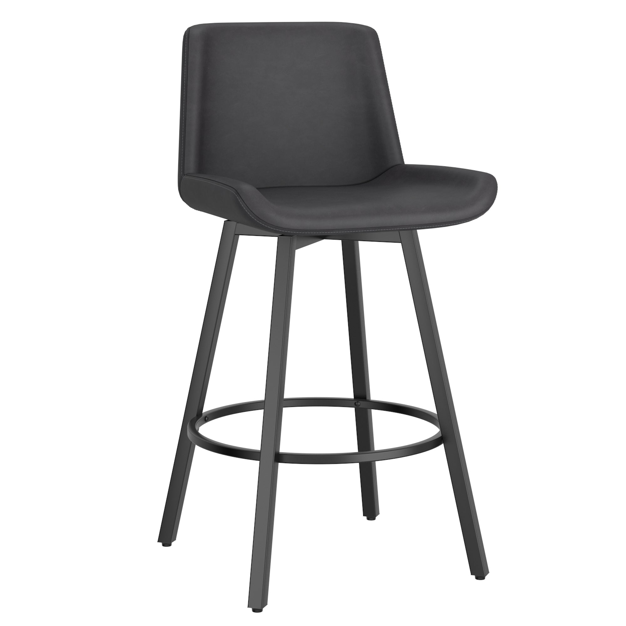 Fern 26" Counter Stool - Charcoal PU Leather-DECOROLALA