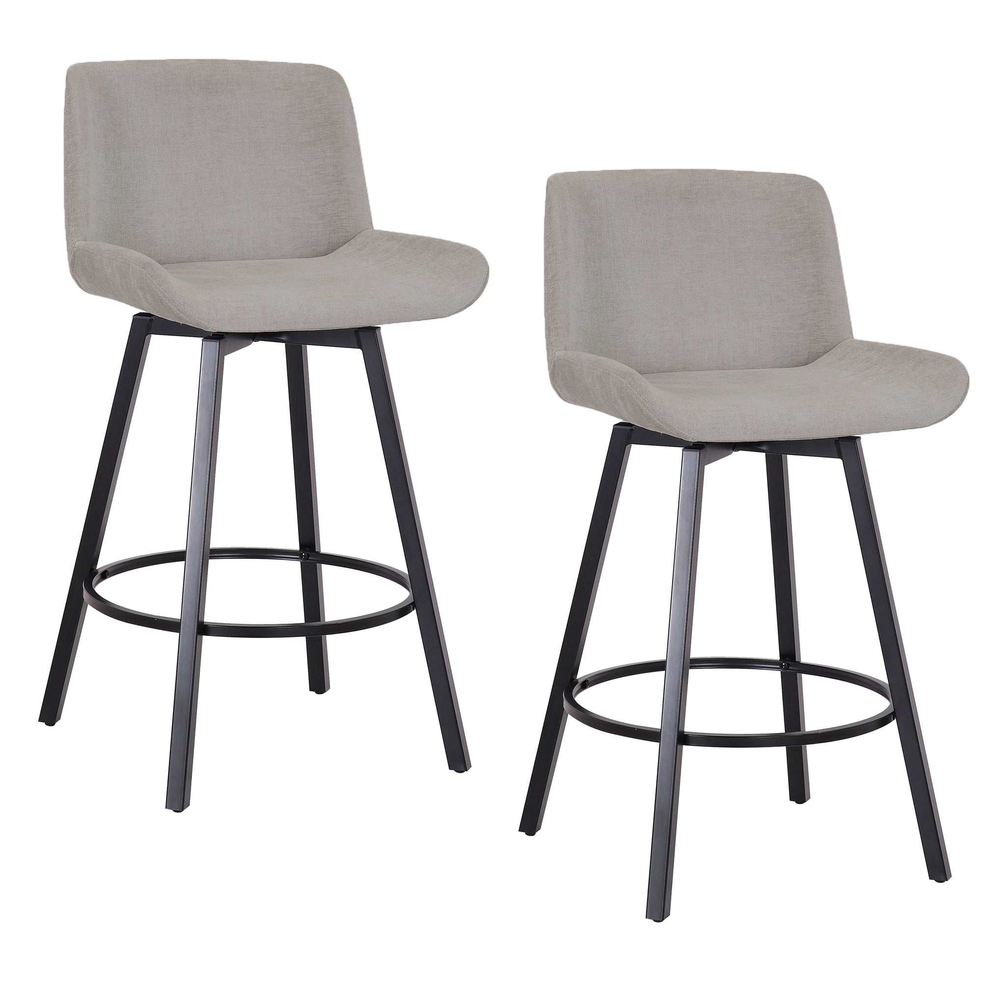 Fern 26" Counter Stool - Grey Fabric-DECOROLALA