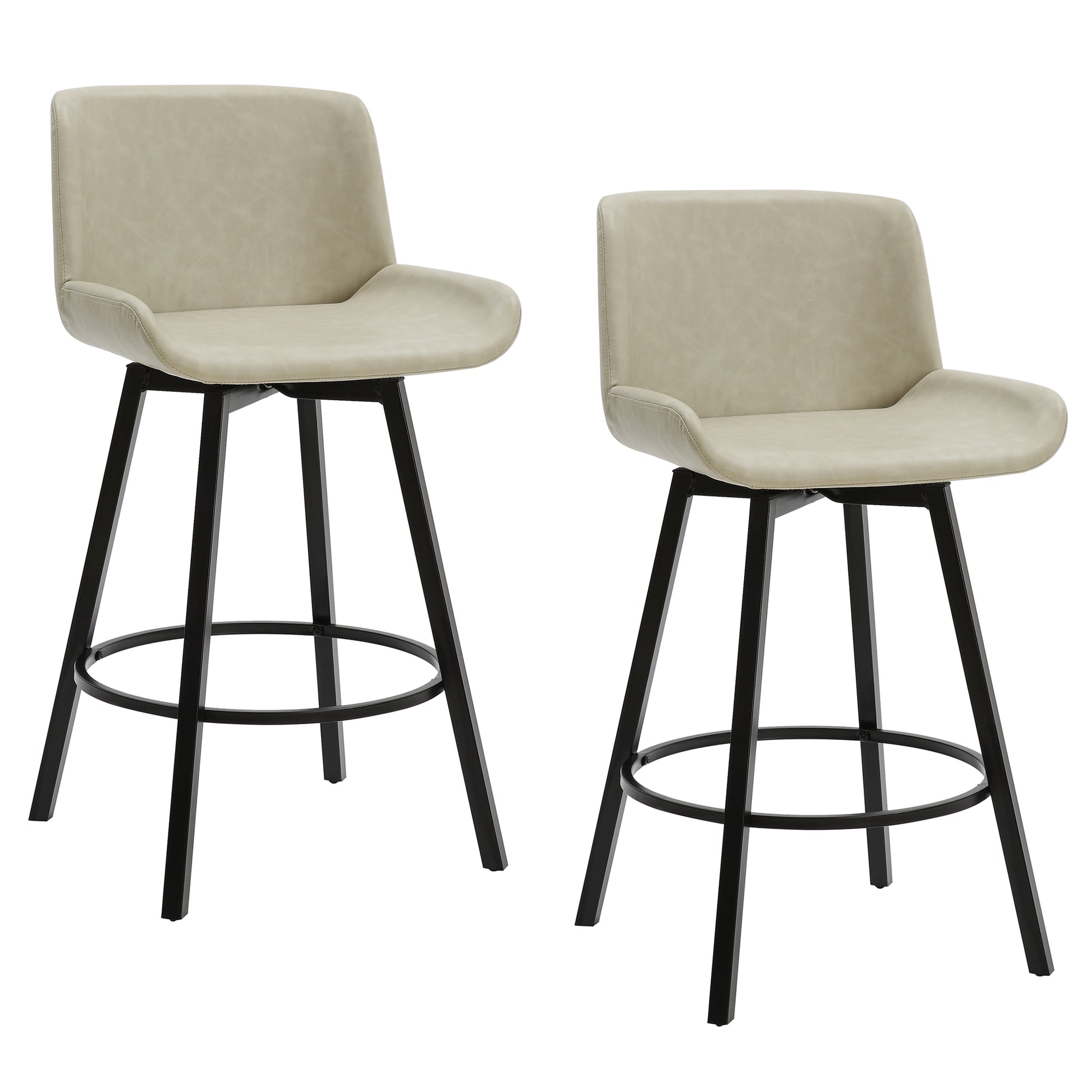 Fern 26" Counter Stool - Ivory PU Leather-DECOROLALA