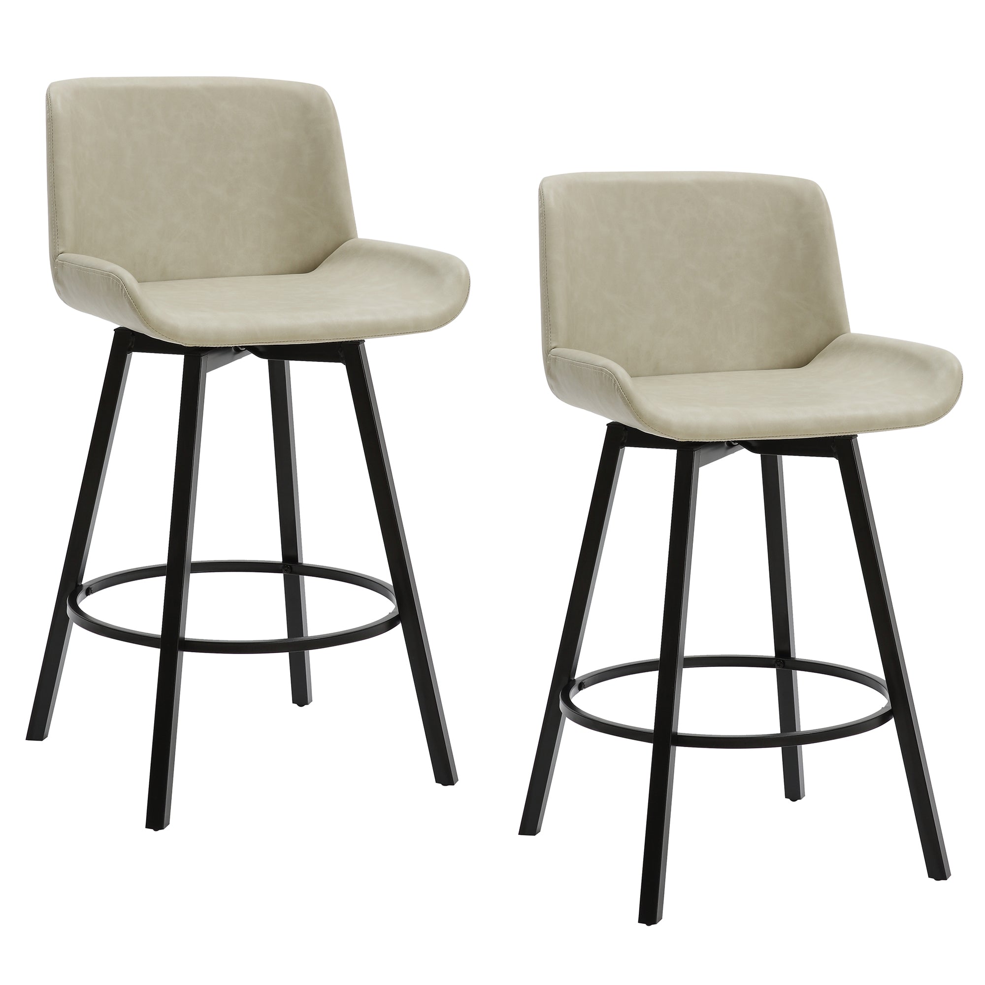 Fern 26" Counter Stool - Ivory PU Leather-DECOROLALA