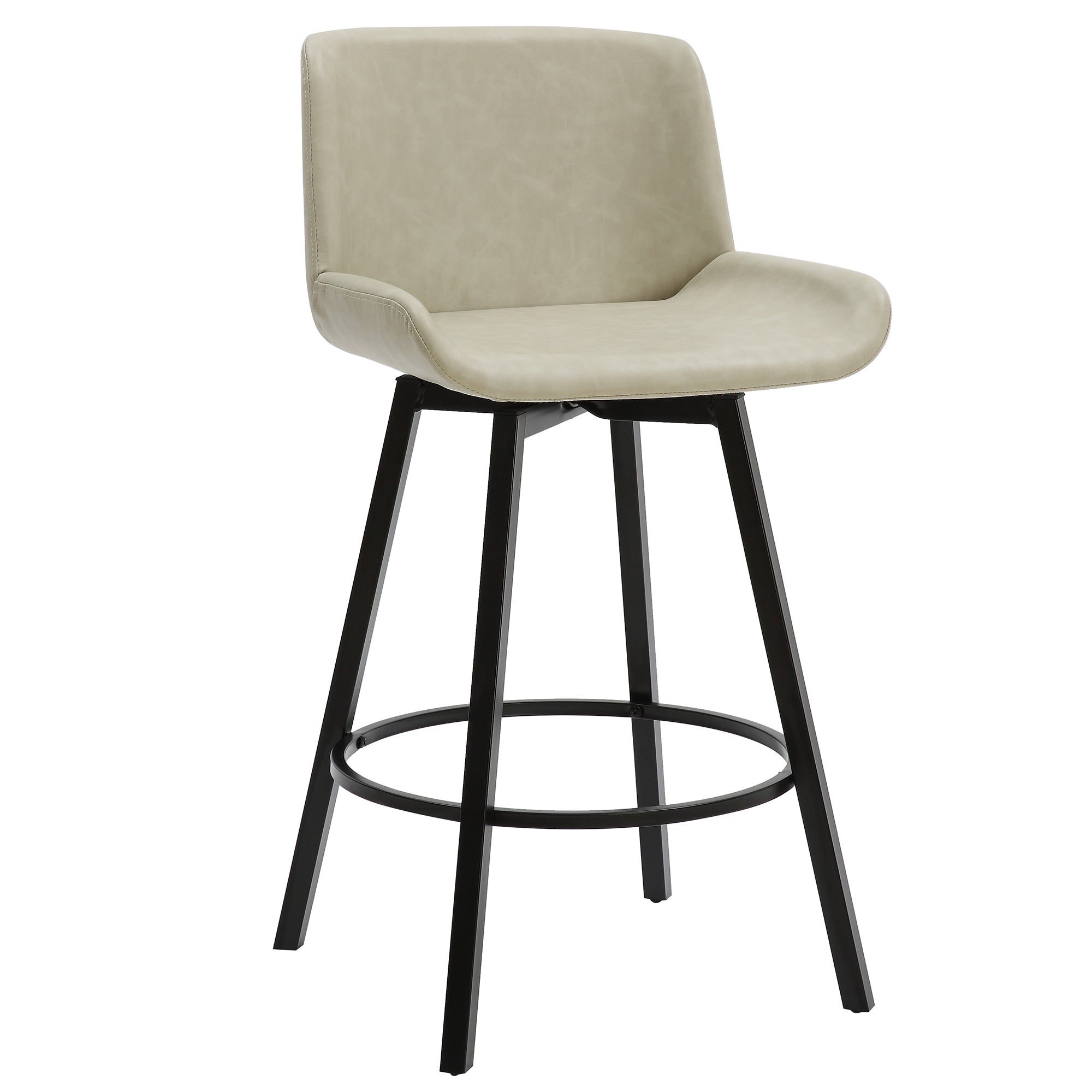 Fern 26" Counter Stool - Ivory PU Leather-DECOROLALA