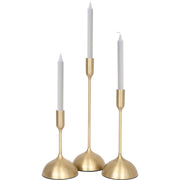 Ferris Indoor Aluminum Candle Holder, Gold-Candle Holders-DECOROLALA