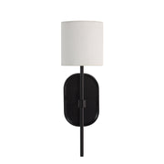 Fico 17.5" Wall Sconce Black Linen-Wall Sconce-DECOROLALA