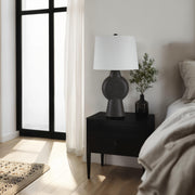 Fierra 30" Modern Table Lamp, Stone Black-Table Lamps-DECOROLALA