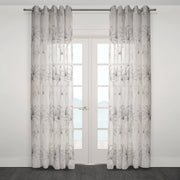 Figi Embroidered Floral Sheer Grommet Curtain-Curtains-DECOROLALA