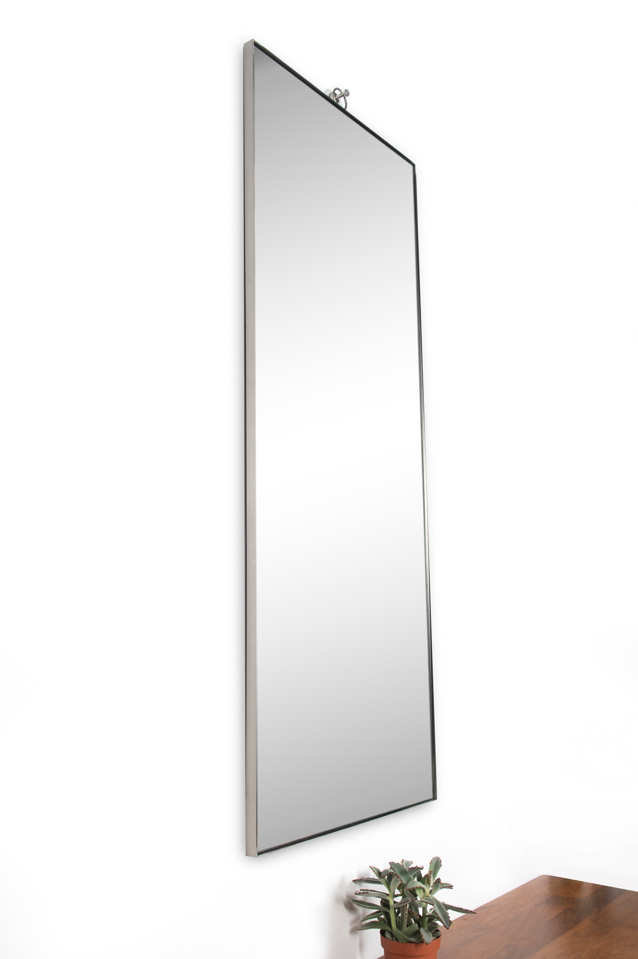 Filbert 60" Tall Rectangle Wall Mirror, Grey-Mirror-DECOROLALA