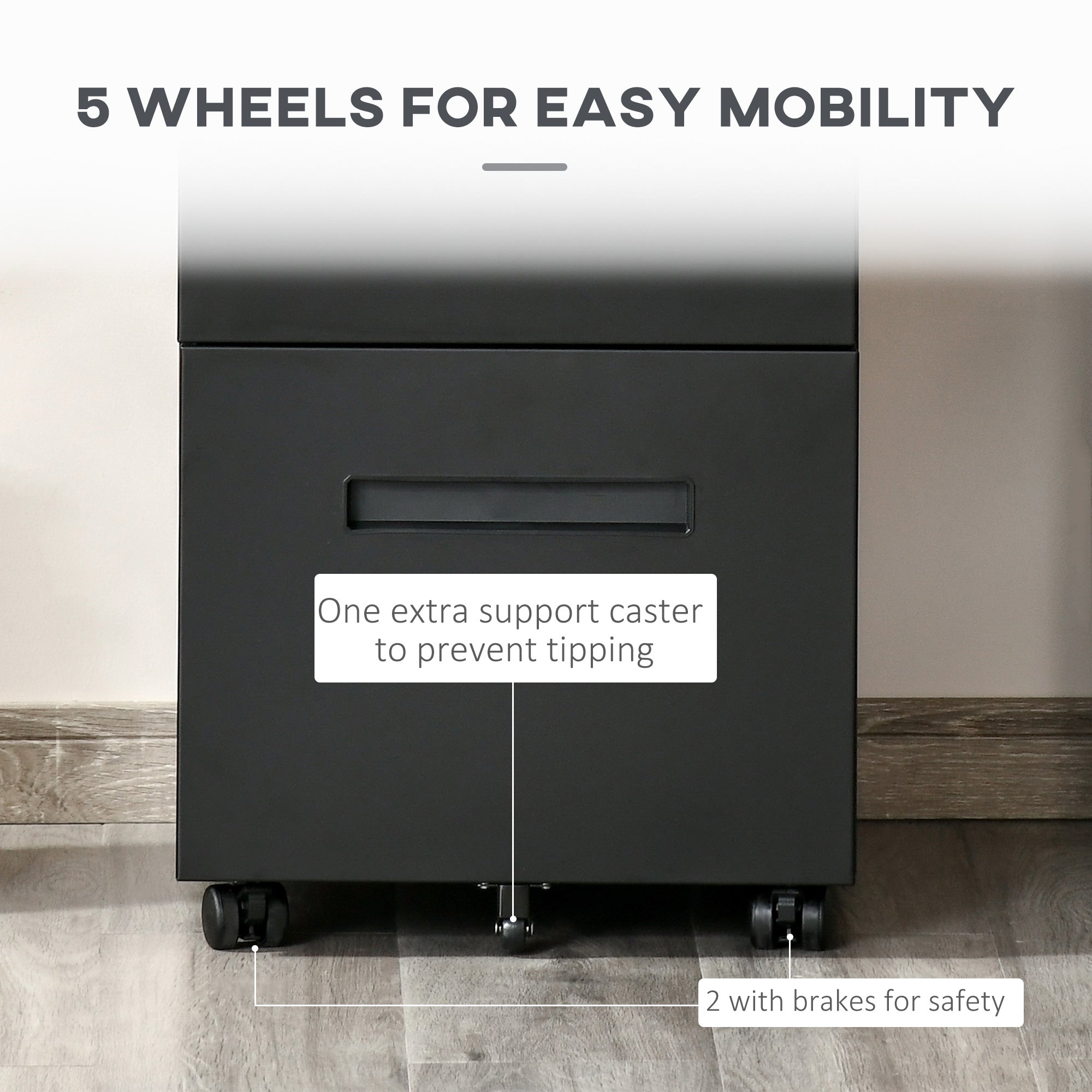 File Cabinet, Vertical Filing Cabinet with Adjustable Partition for A4 Letter Size, Lockable for Office, Black-Office Products > Office Furniture > Office Cabinets & Cupboards-DECOROLALA