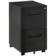File Cabinet, Vertical Filing Cabinet with Adjustable Partition for A4 Letter Size, Lockable for Office, Black-Office Products > Office Furniture > Office Cabinets & Cupboards-DECOROLALA