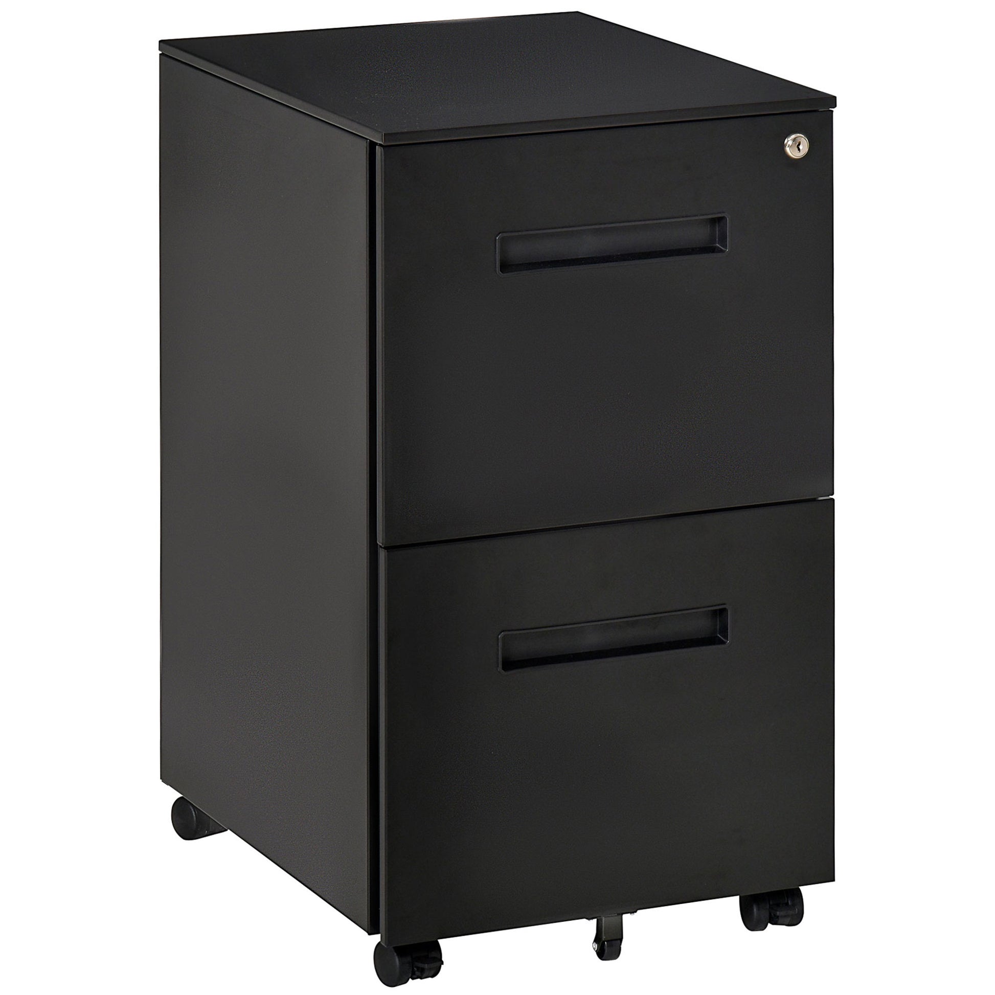 File Cabinet, Vertical Filing Cabinet with Adjustable Partition for A4 Letter Size, Lockable for Office, Black-Office Products > Office Furniture > Office Cabinets & Cupboards-DECOROLALA