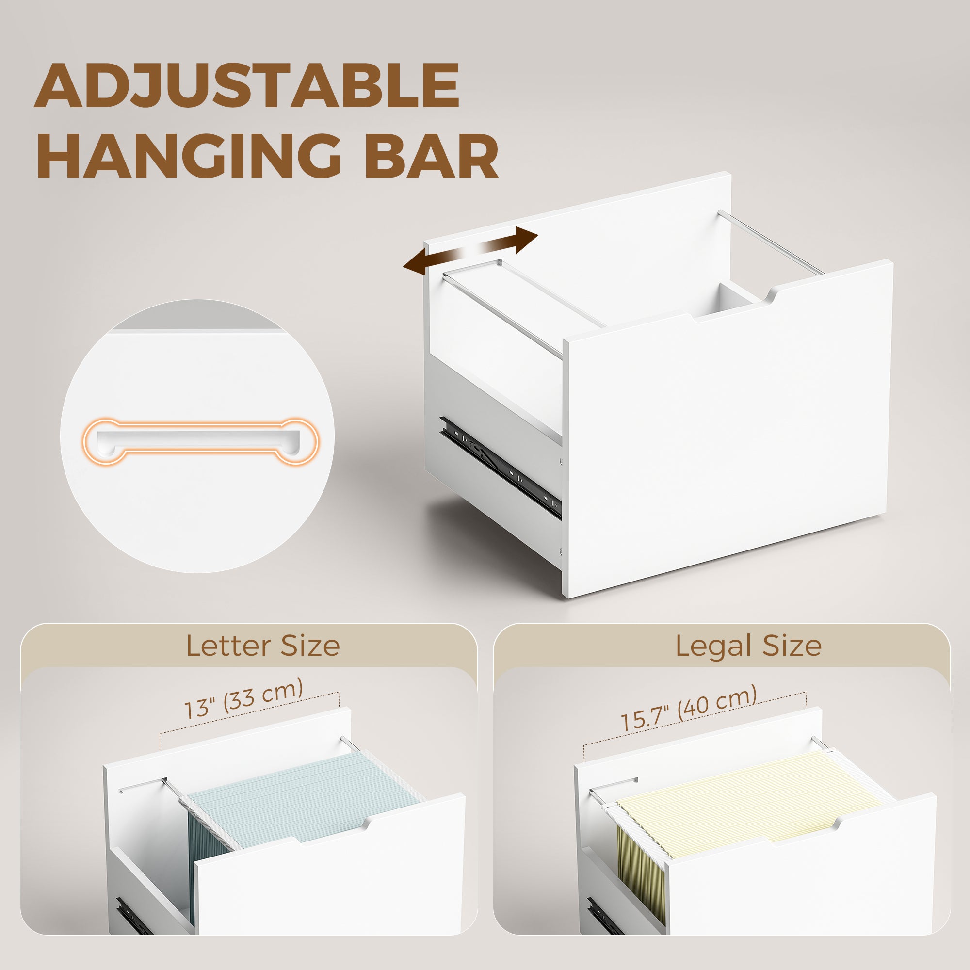 File Cabinet on Wheels Mobile Printer Stand with 6 Drawers for Home Office White-Office Products > Office Furniture > Office Cabinets & Cupboards-DECOROLALA