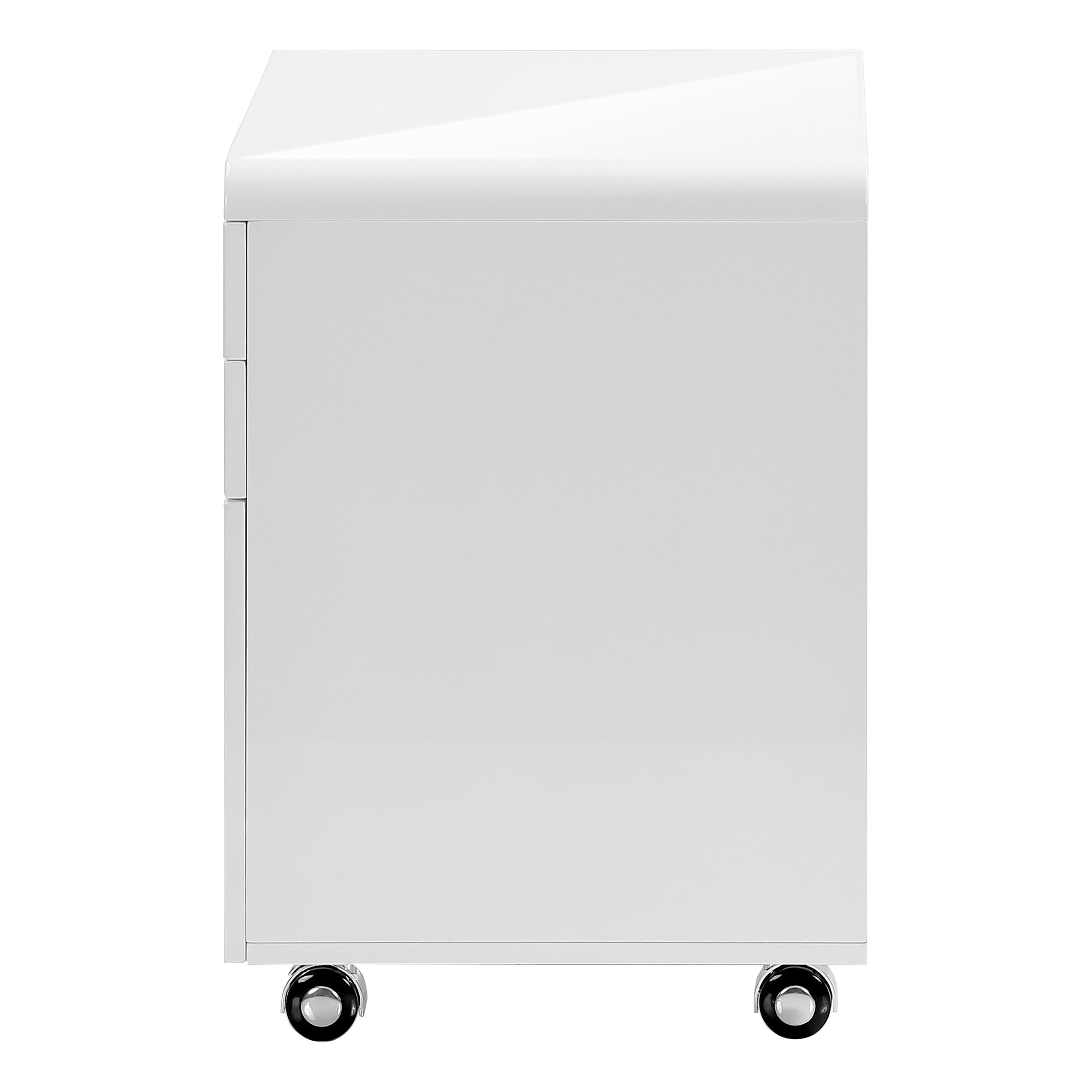 Filing Cabinet 3-Drawer White Gloss with Castors-Filing Cabinet-DECOROLALA