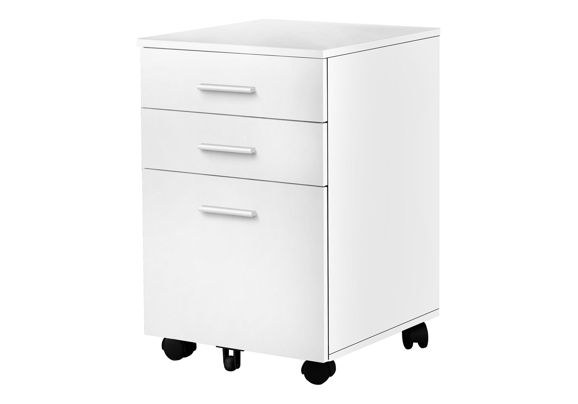 Filing Cabinet 3-Drawer White Mobile Storage-Filing Cabinet-DECOROLALA