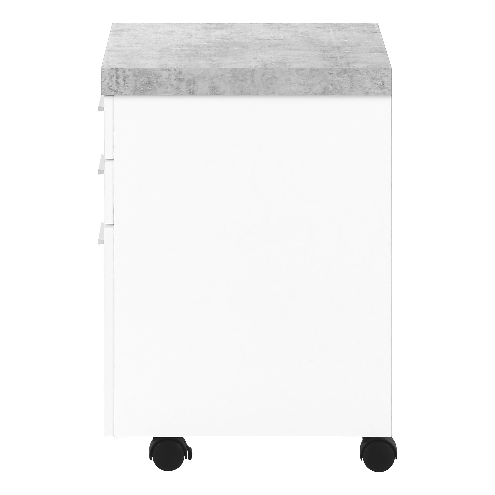 Filing Cabinet - 3 Drawer / White On Castors-Computer Desk-DECOROLALA