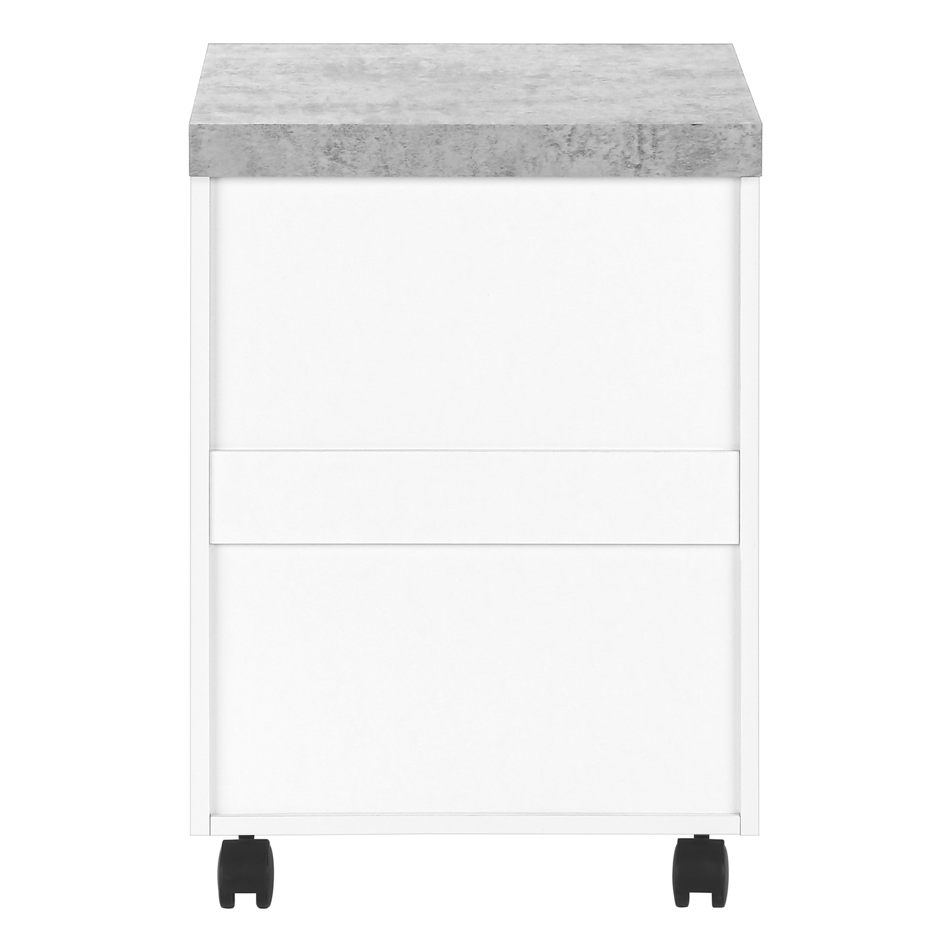 Filing Cabinet - 3 Drawer / White On Castors-Computer Desk-DECOROLALA