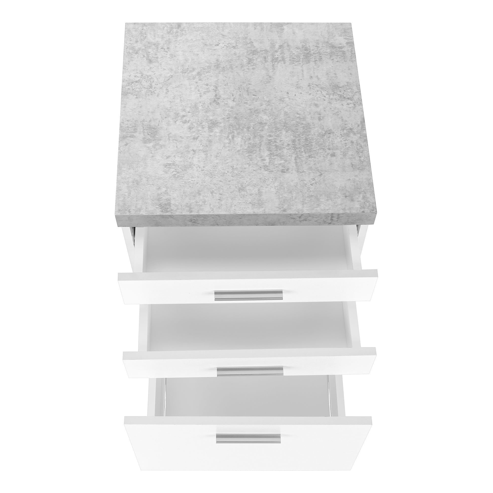 Filing Cabinet - 3 Drawer / White On Castors-Computer Desk-DECOROLALA