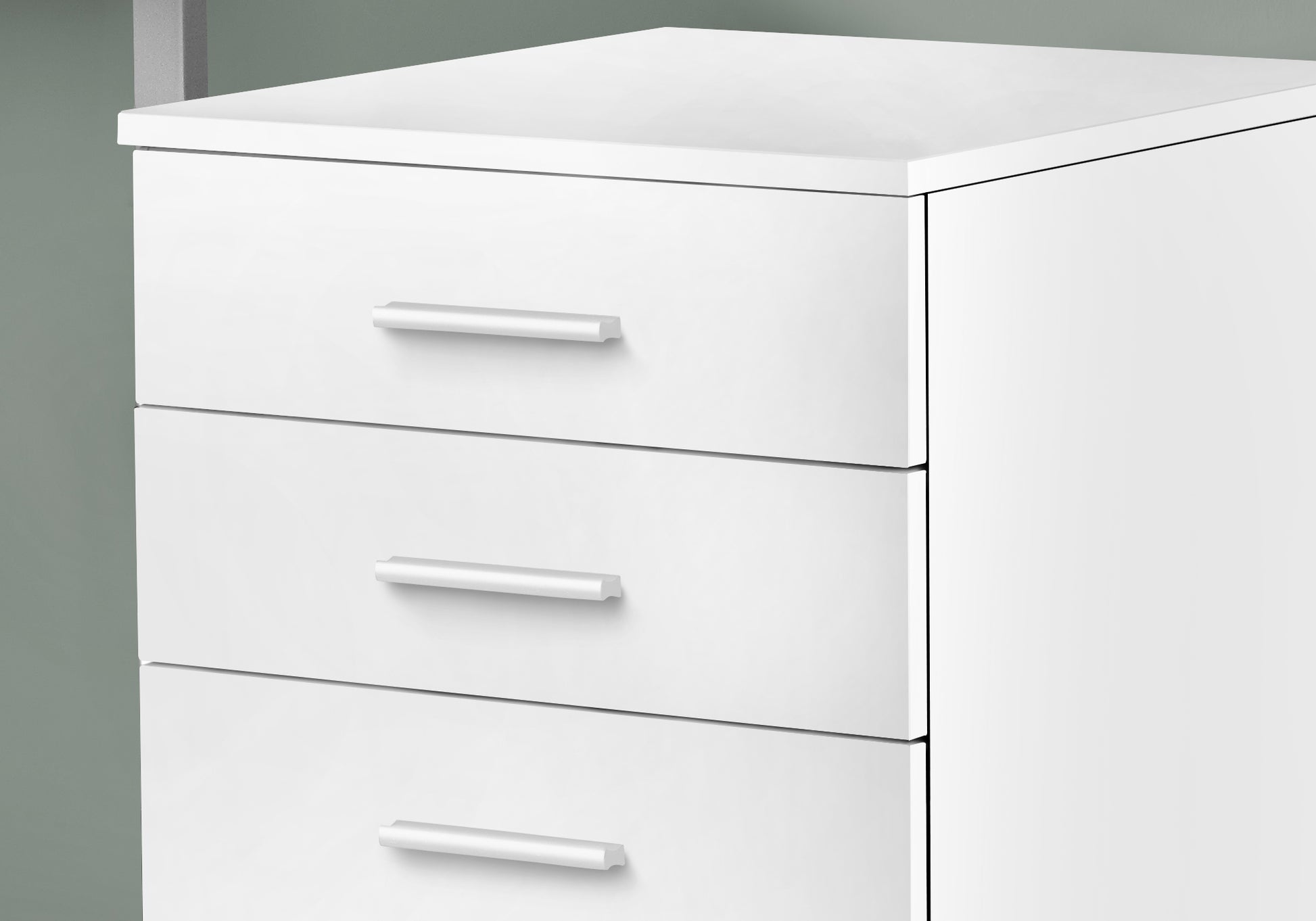 Filing Cabinet - 3 Drawer / White On Castors-Filing Cabinet-DECOROLALA