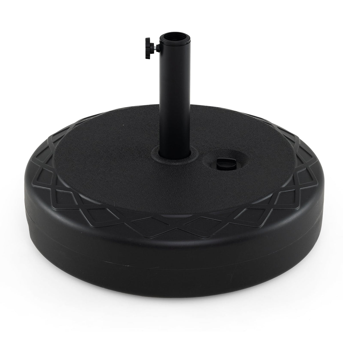 Fillable Umbrella Base 90 LBS Heavy Duty Sand Filled Round Market Umbrella Stand-Black-Outdoor Umbrella Bases-DECOROLALA