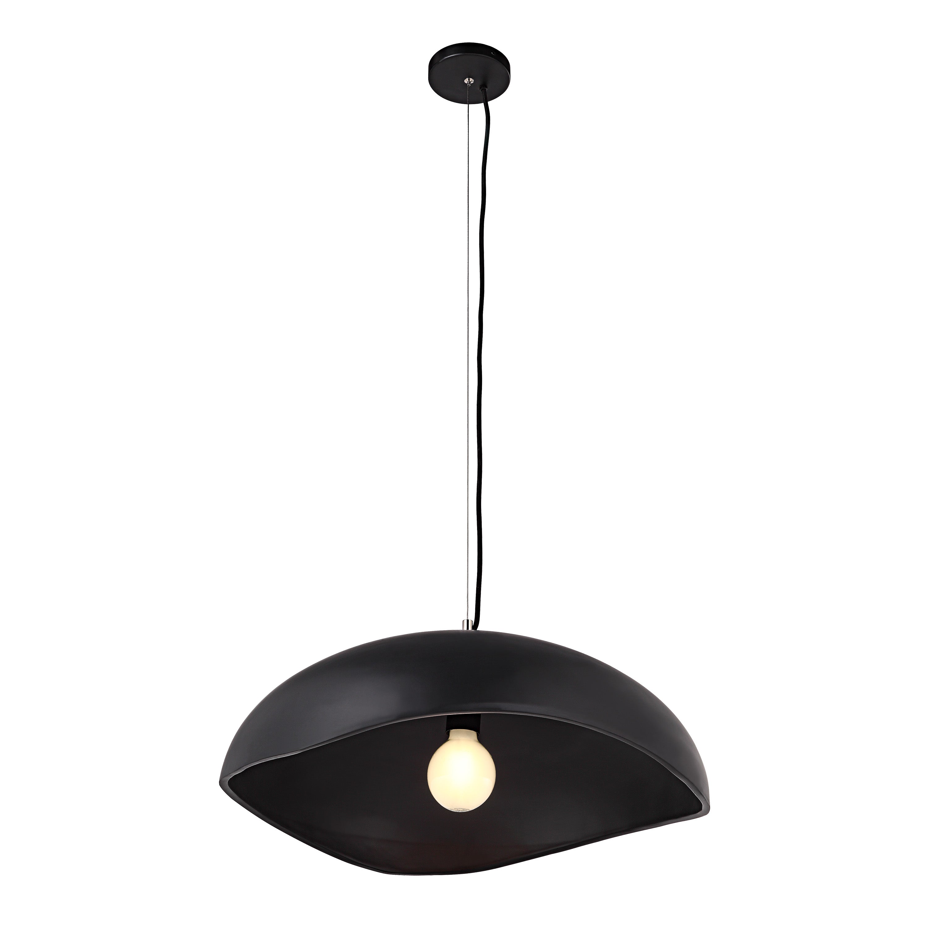 Filomena 22" Wide 1-Light Chandelier, Matte Black-Ceiling Fixture-DECOROLALA