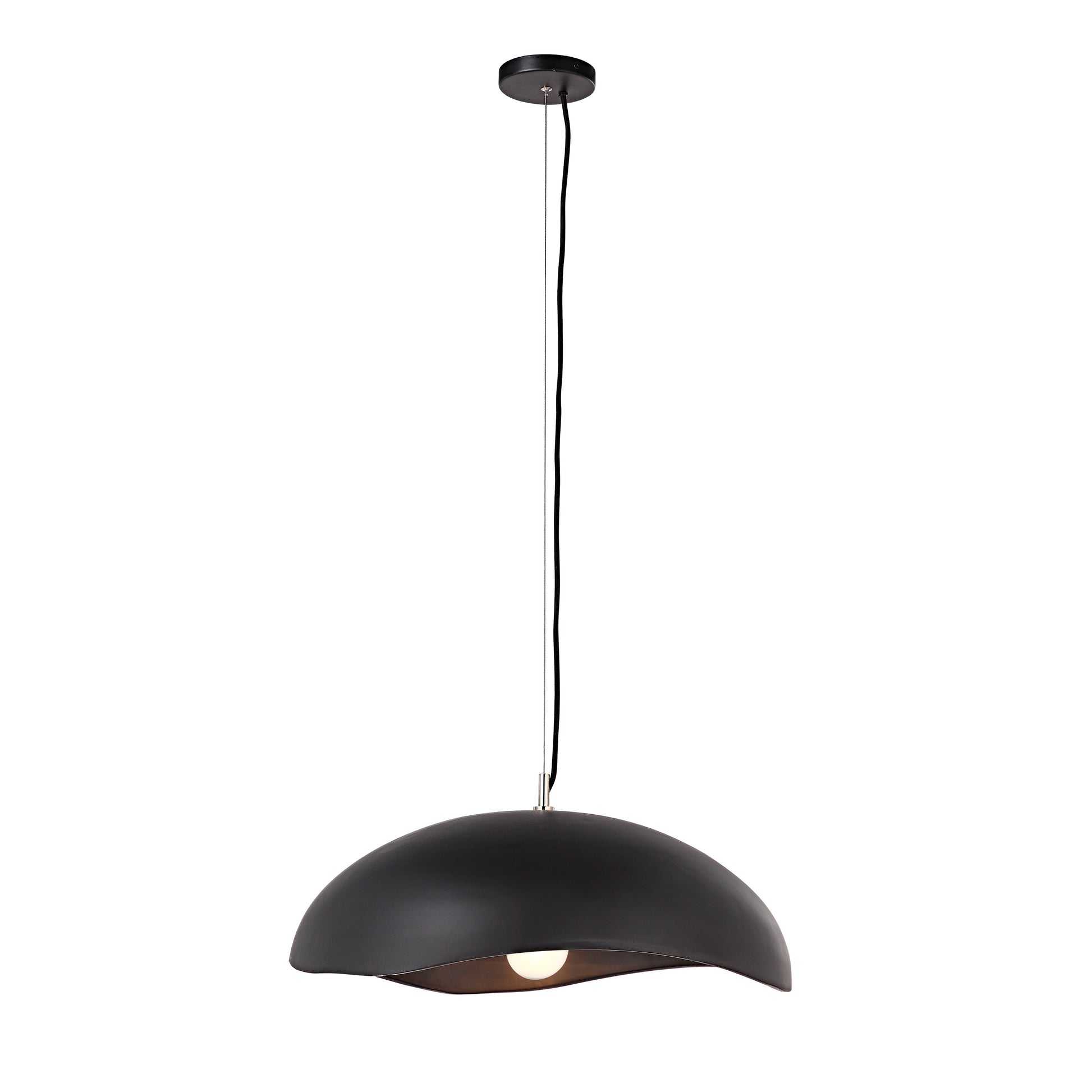 Filomena 22" Wide 1-Light Chandelier, Matte Black-Ceiling Fixture-DECOROLALA