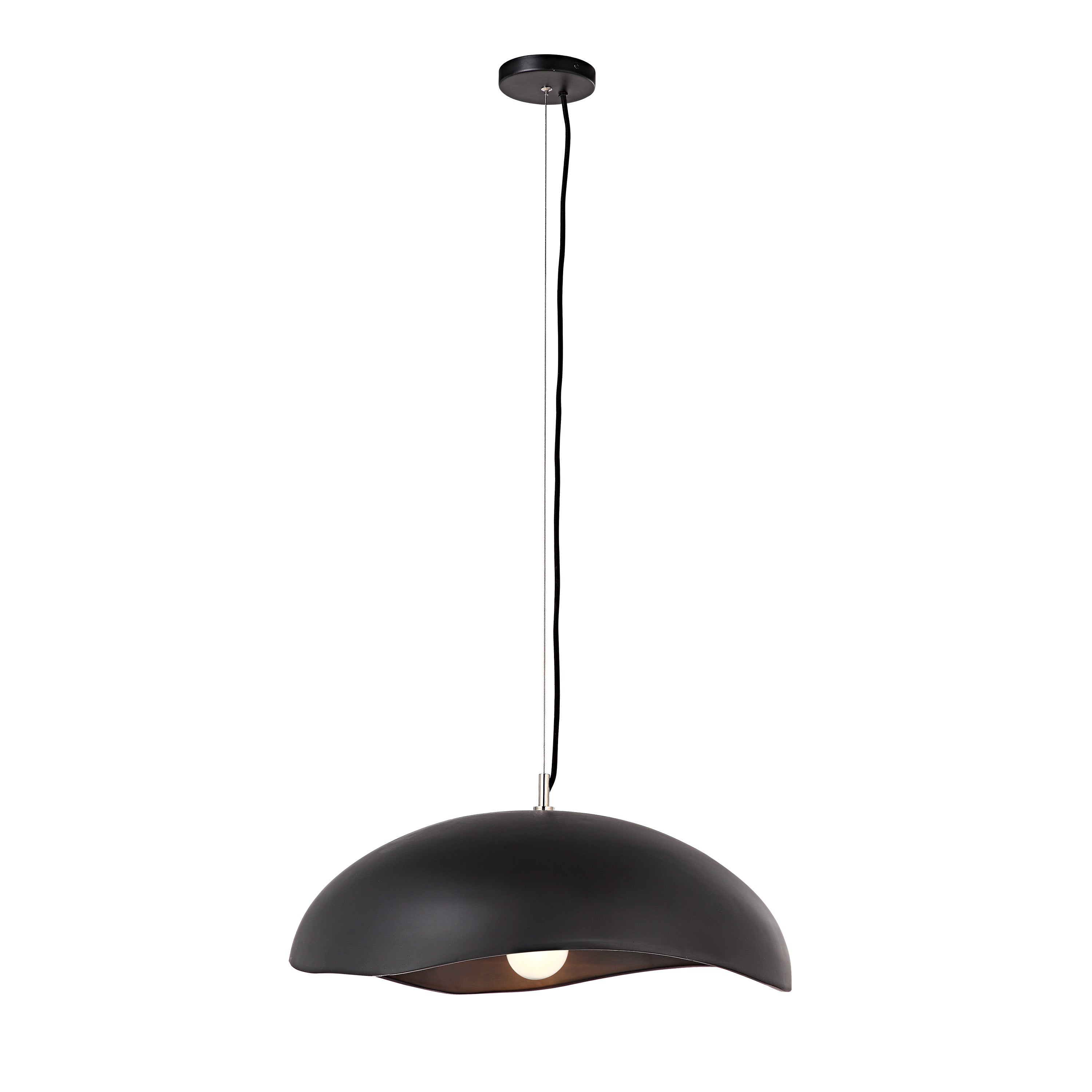 Filomena 22" Wide 1-Light Chandelier, Matte Black-Ceiling Fixture-DECOROLALA