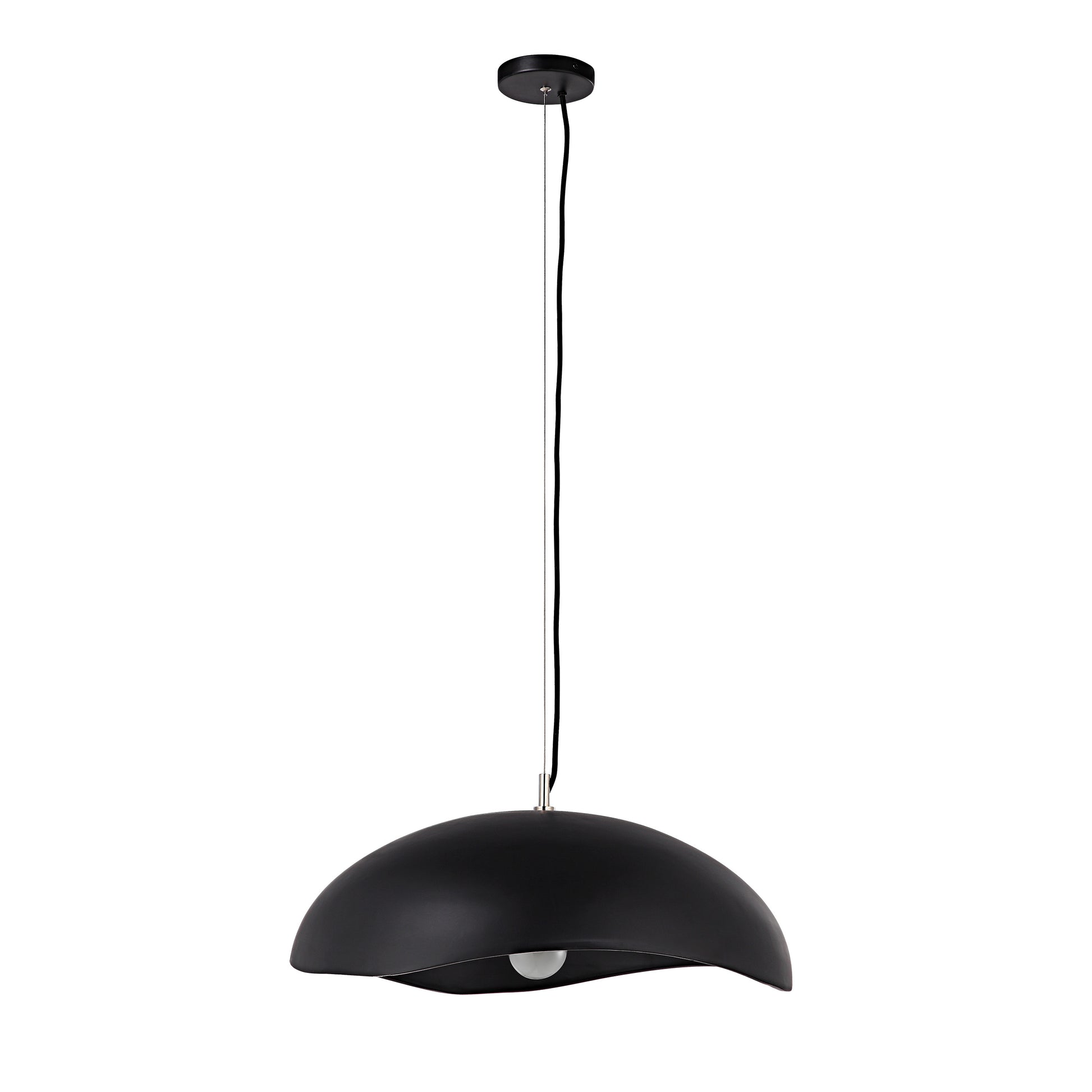 Filomena 22" Wide 1-Light Chandelier, Matte Black-Ceiling Fixture-DECOROLALA
