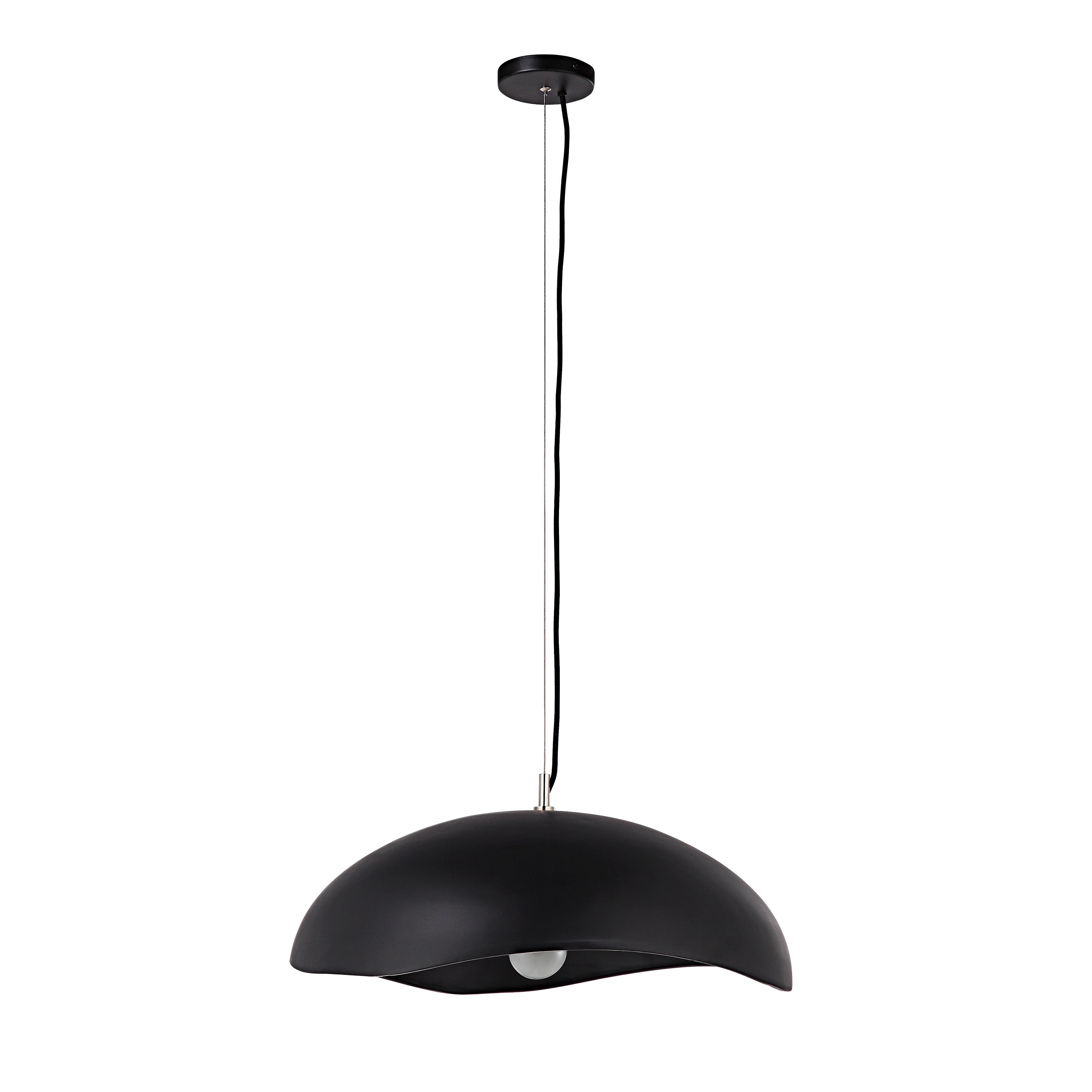 Filomena 22" Wide 1-Light Chandelier, Matte Black-Ceiling Fixture-DECOROLALA